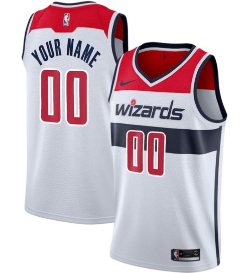 Youth Washington Wizards Active Player Custom White Association Edition Stitched Basketball Jersey